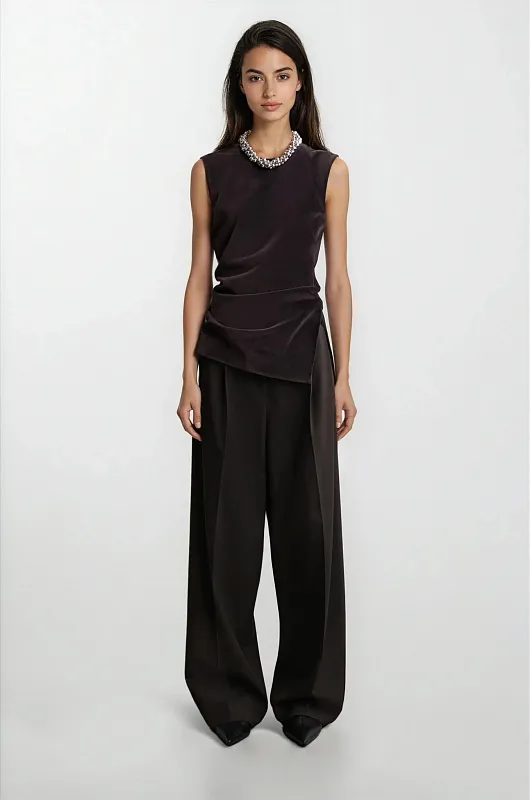 Асимметричный бархатный топ COS Асимметричный бархатный топ COS