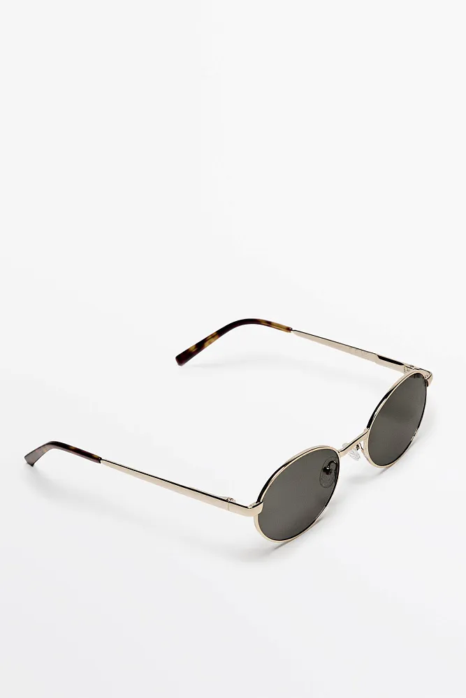 Солнцезащитные очки в круглой металлической оправе MASSIMO DUTTI