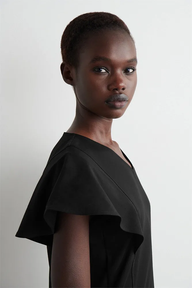 Платье-миди из хлопка с рукавами-лепестками COS