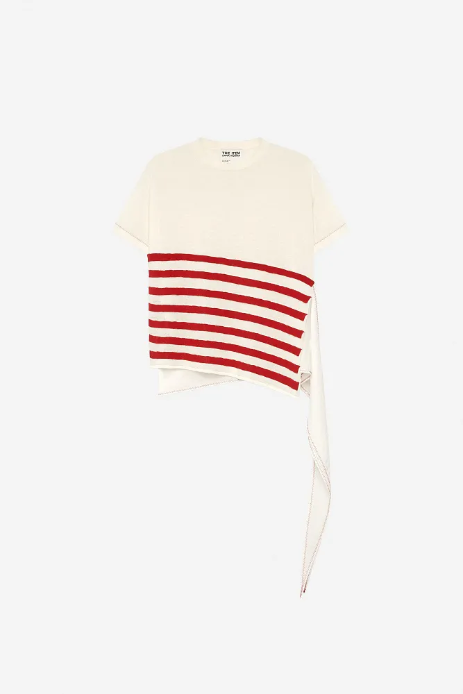 Асимметричный вязаный топ в полоску ZARA