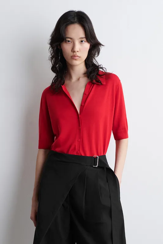 Кардиган-поло из мериносовой шерсти