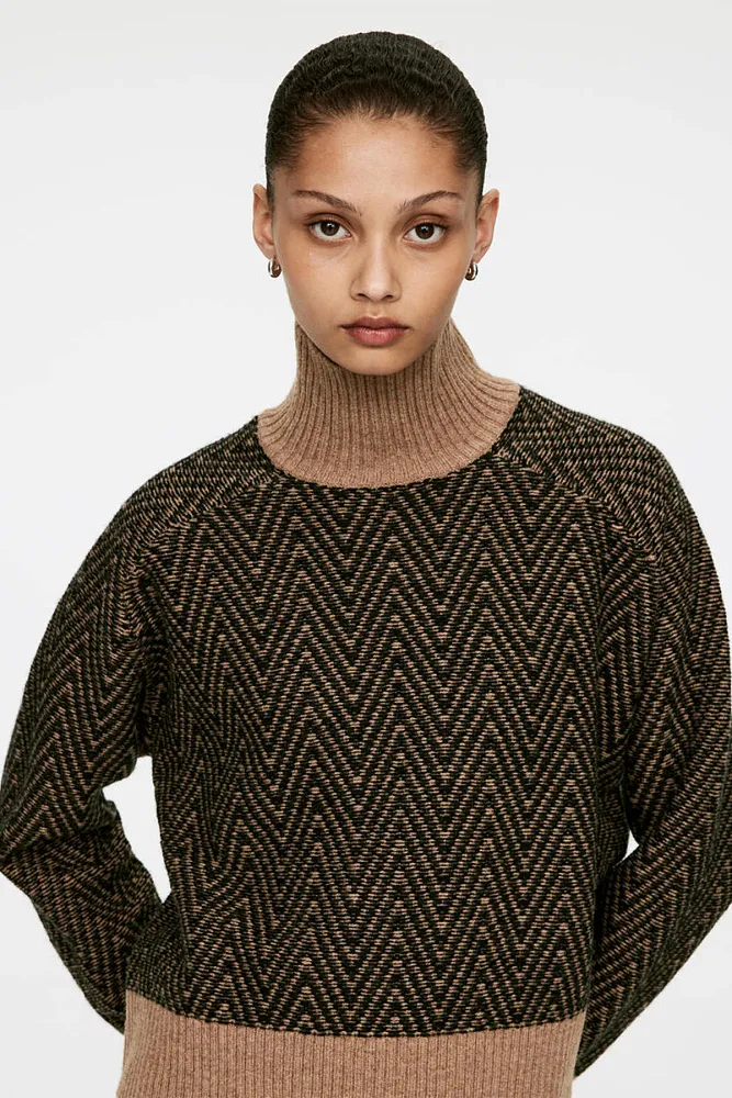 Шерстяной свитер жаккардовой вязки ARKET