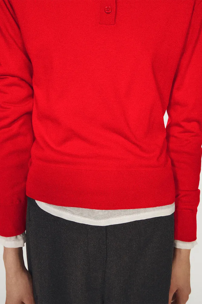 Джемпер с воротником-стойкой на пуговицах MASSIMO DUTTI