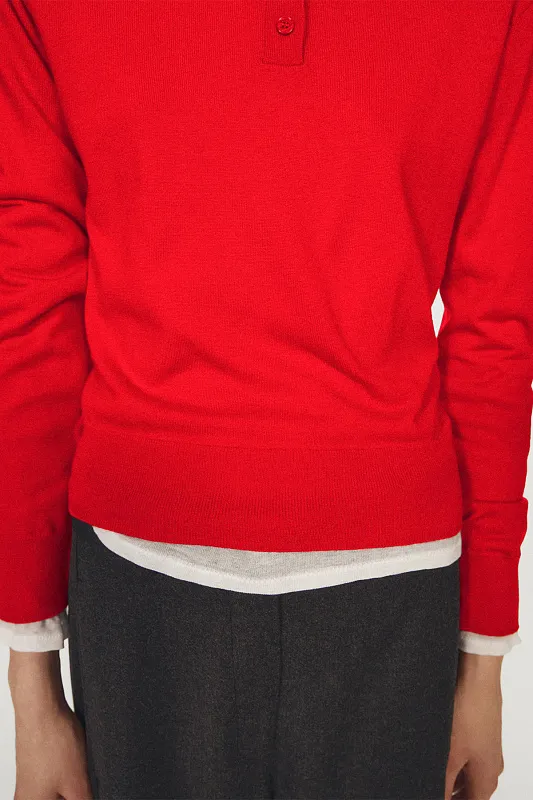 Джемпер с воротником-стойкой на пуговицах MASSIMO DUTTI Джемпер с воротником-стойкой на пуговицах MASSIMO DUTTI