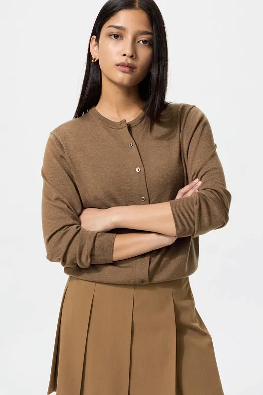 Кардиган с круглым вырезом из 100% мериноса