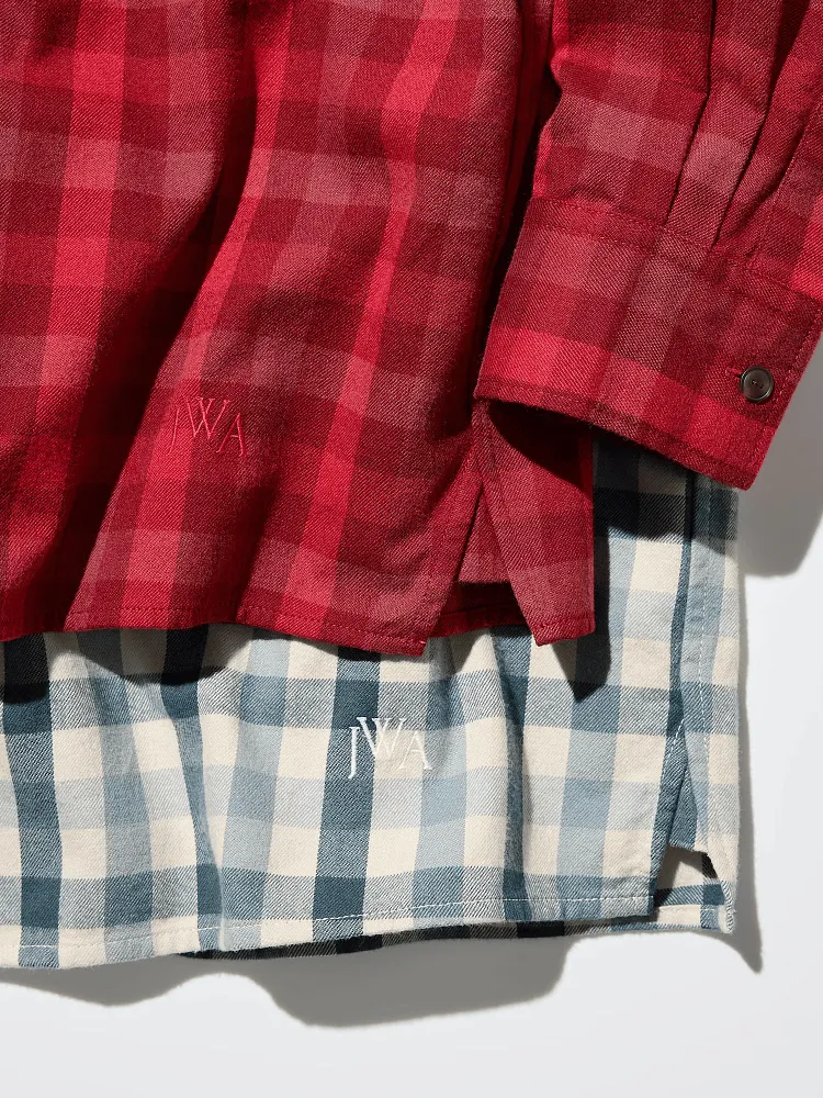 Укороченная фланелевая рубашка UNIQLO