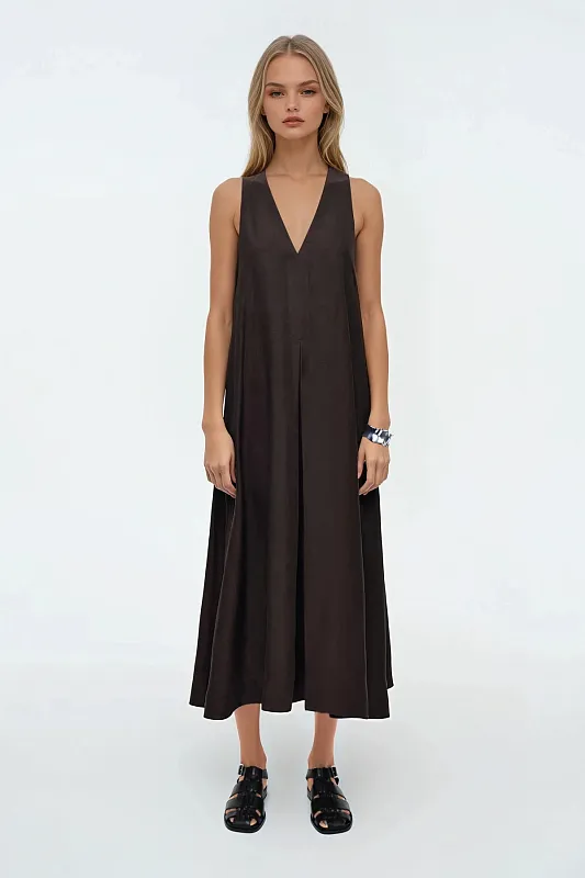 Платье-макси из льняной смеси