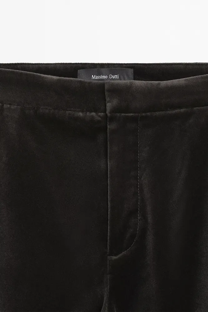 Узкие расклешенные брюки из бархата MASSIMO DUTTI