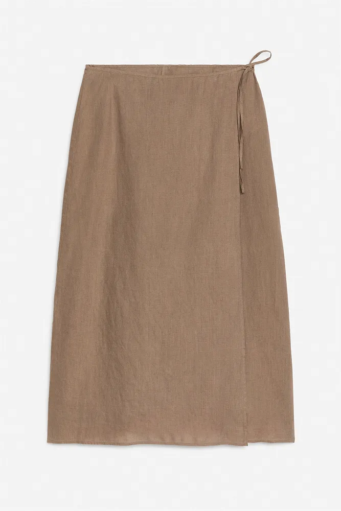 Льняная юбка с запахом ARKET