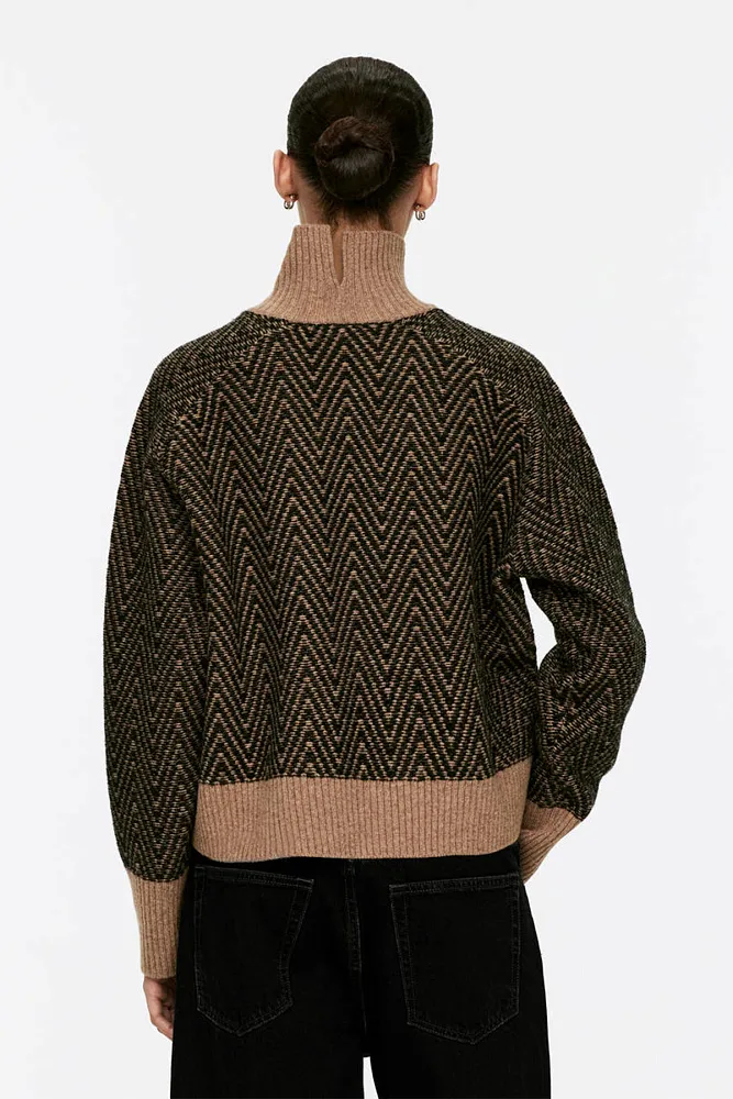 Шерстяной свитер жаккардовой вязки ARKET