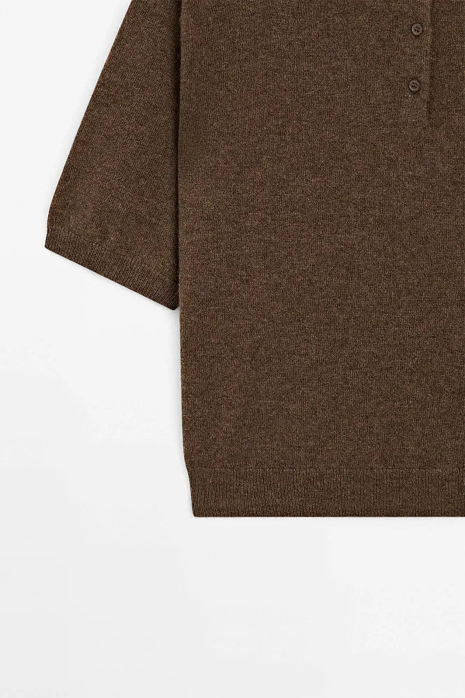 Джемпер-поло из 100% кашемира MASSIMO DUTTI