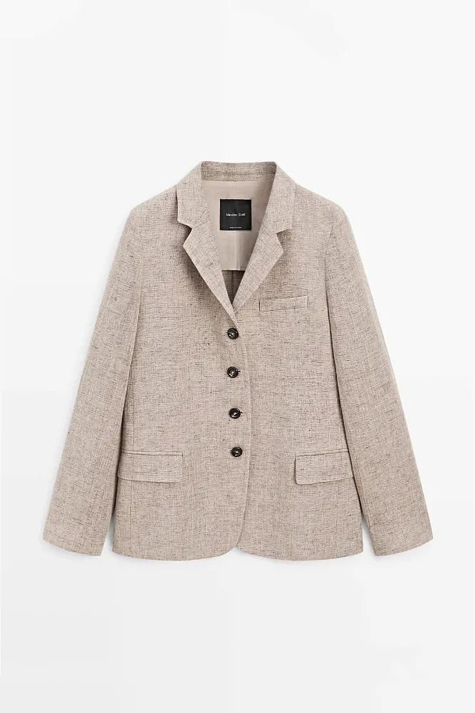 Льняной пиджак MASSIMO DUTTI