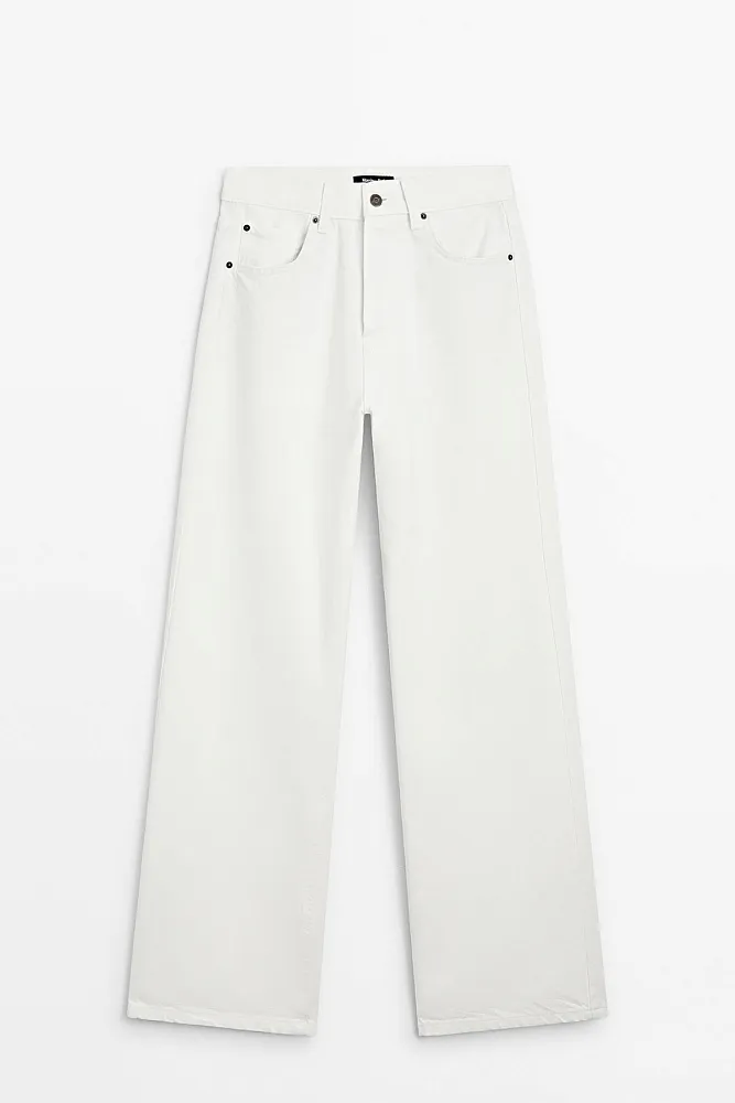 Прямые джинсы с завышенной посадкой MASSIMO DUTTI