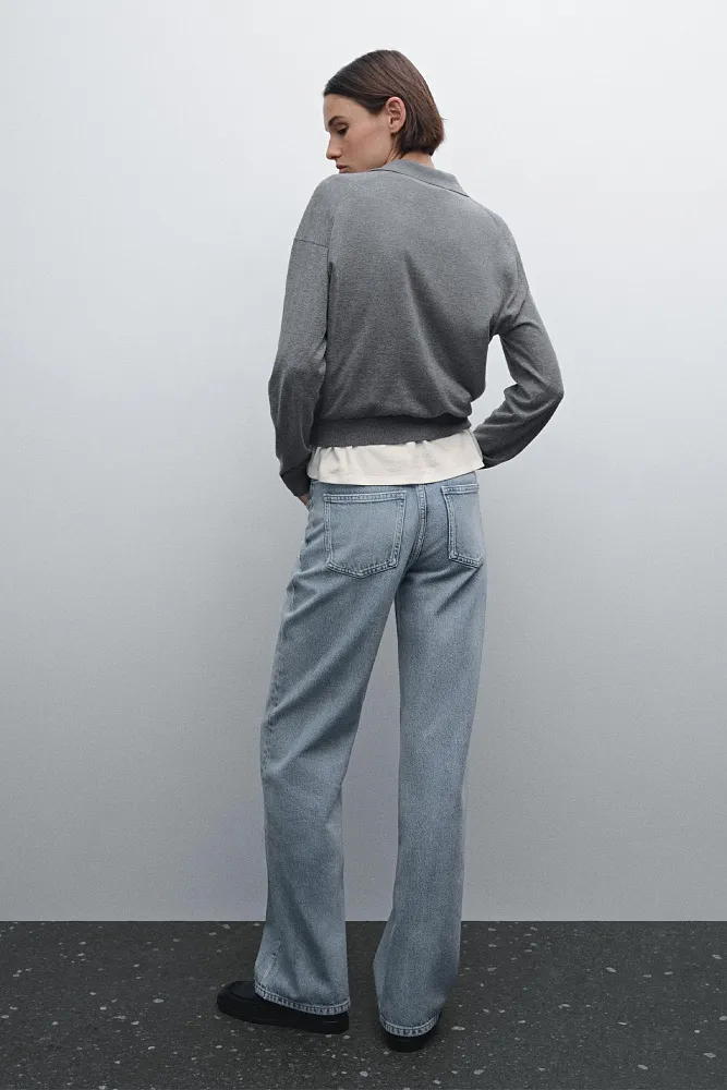 Широкие джинсы со средней посадкой MASSIMO DUTTI