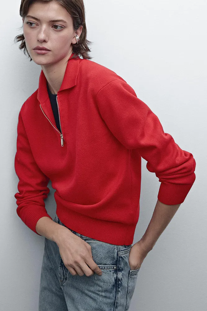 Джемпер-поло Milano с полумолнией MASSIMO DUTTI