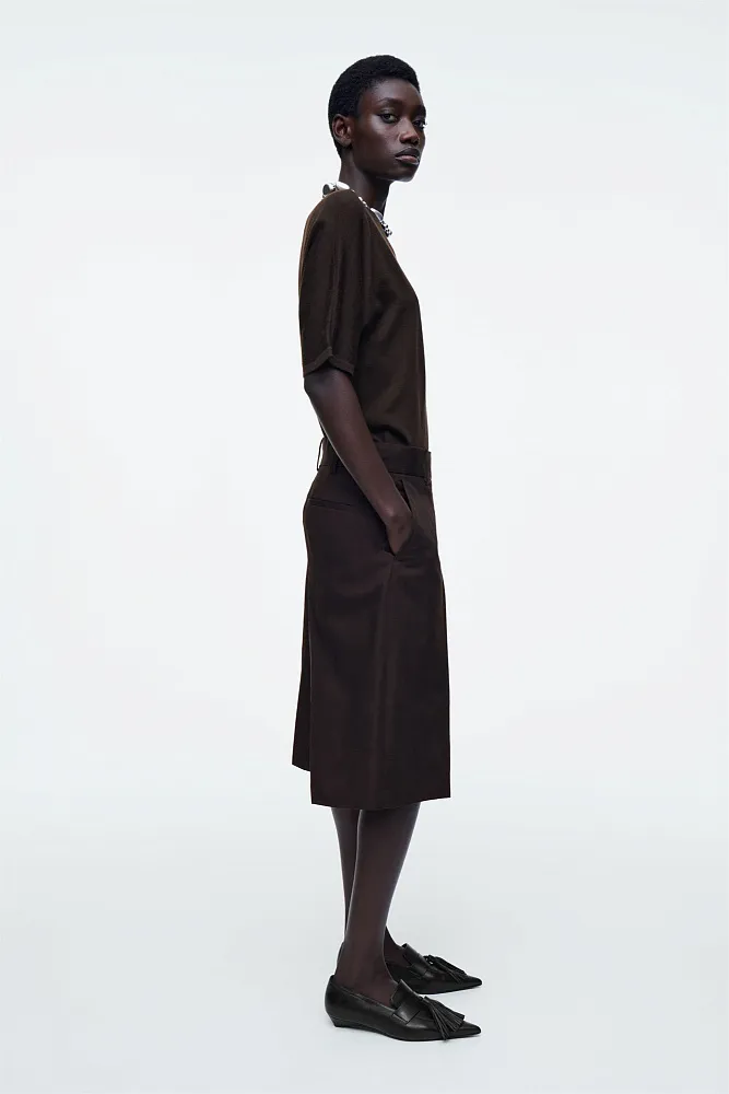 Удлиненные шорты из льняной смеси COS