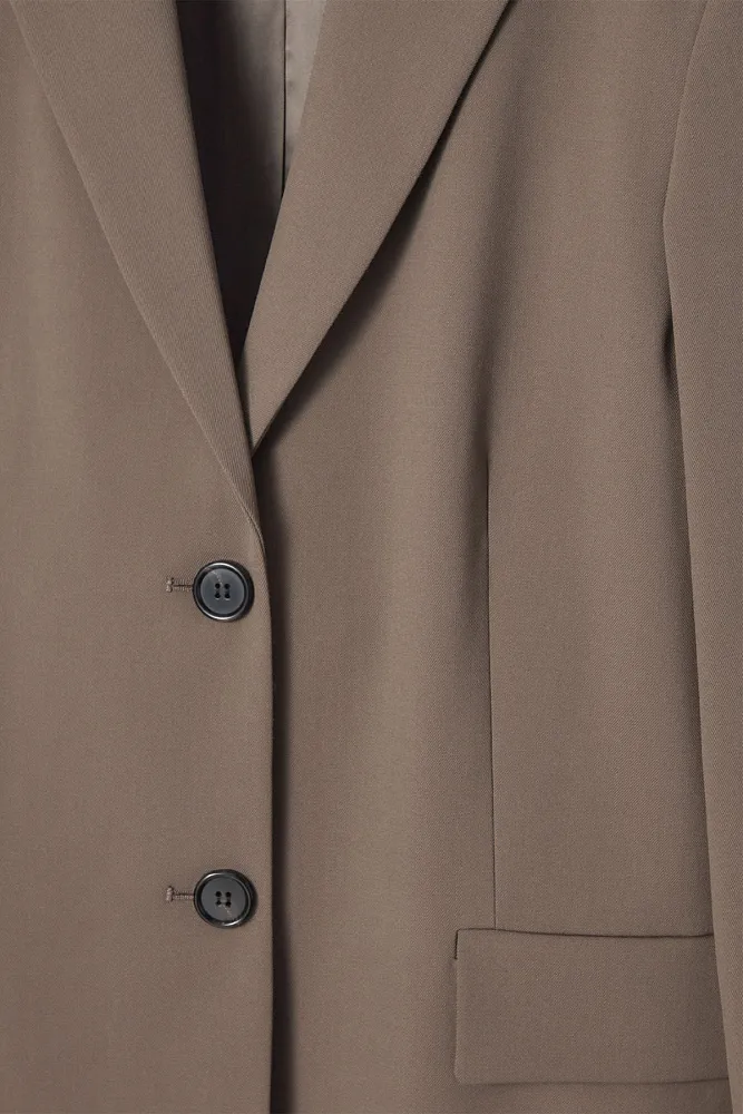 Однобортный пиджак из шерсти COS