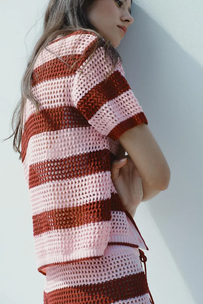 Вязаный топ-поло ZARA