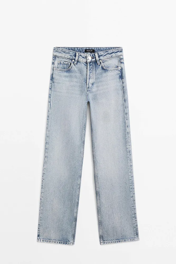 Широкие джинсы со средней посадкой MASSIMO DUTTI