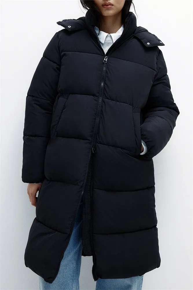 Длинный стеганый пуховик H&M