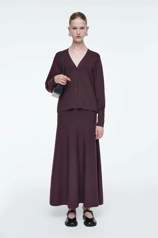 Кардиган из шерсти с v-образным вырезом COS   Кардиган из шерсти с v-образным вырезом COS