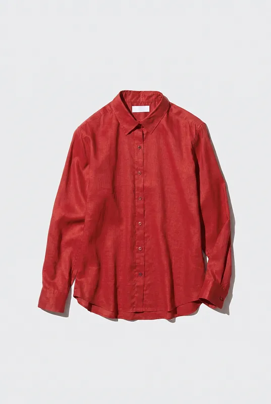 Рубашка из 100% высококачественного льна UNIQLO Рубашка из 100% высококачественного льна UNIQLO