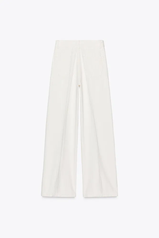 Широкие джинсы с высокой посадкой ZARA