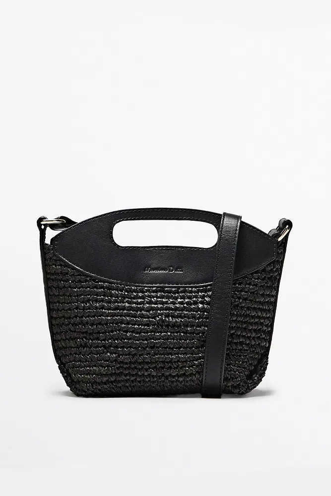 Сумка мини кроссбоди из рафии MASSIMO DUTTI