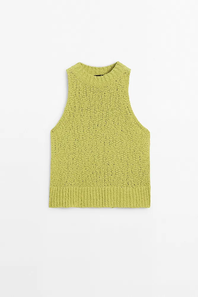 Вязаный топ с американской проймой MASSIMO DUTTI