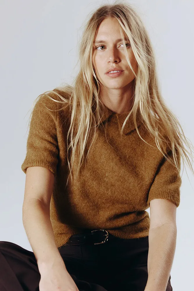 Джемпер из смеси альпаки с воротником H&M Premium Selection