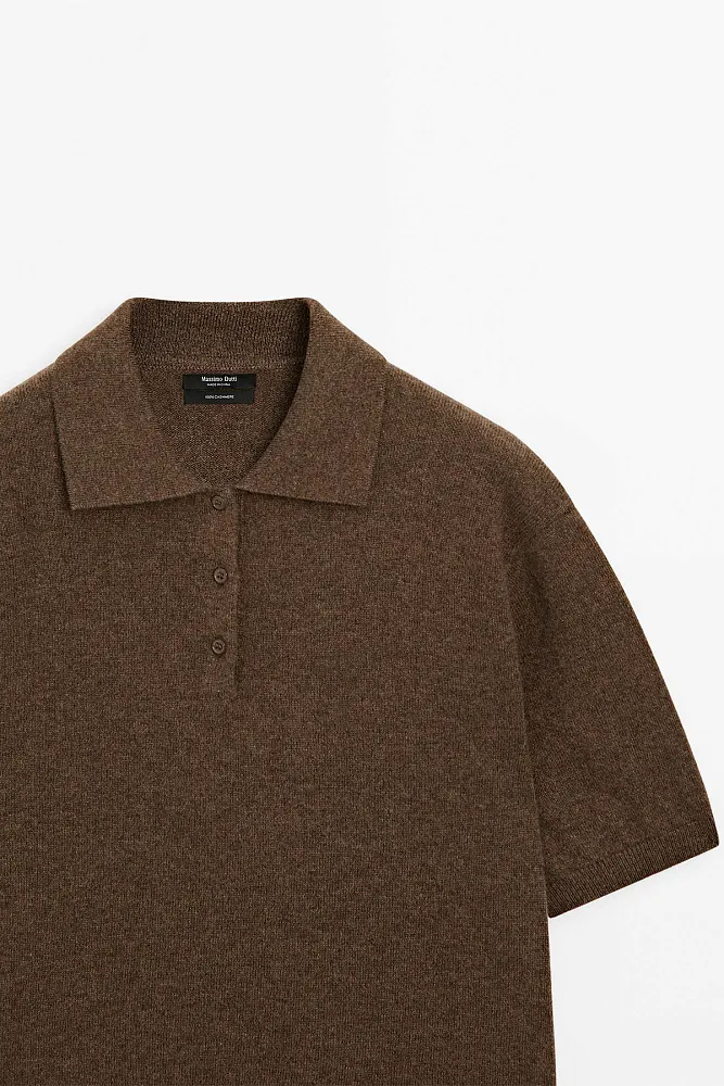 Джемпер-поло из 100% кашемира MASSIMO DUTTI