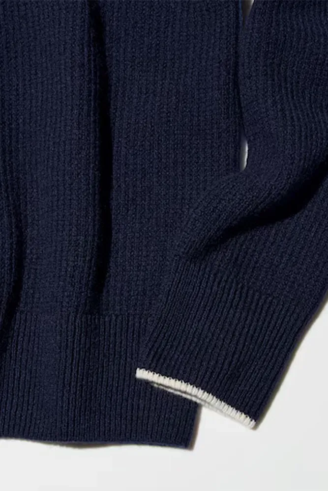 Свитер с полумолнией из овечьей шерсти UNIQLO