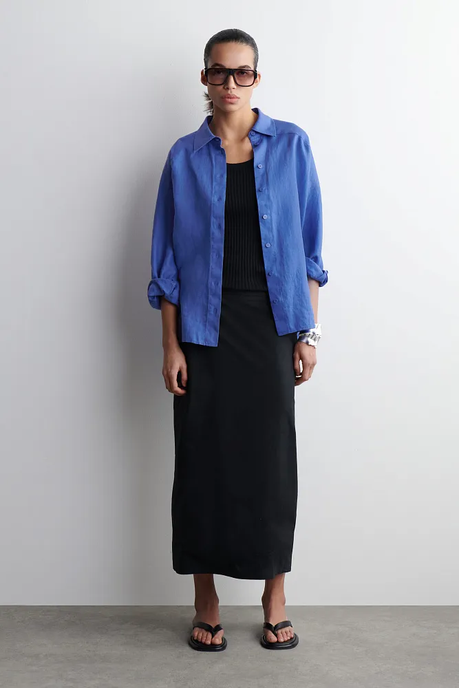 Льняная рубашка свободного кроя COS