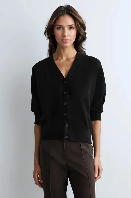 Кардиган из шерсти мериноса с рукавами "летучая мышь"