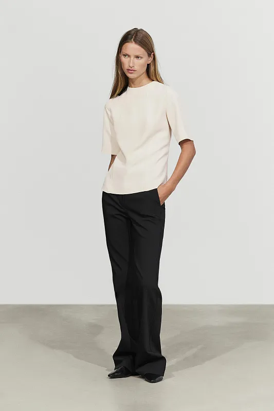 Брюки расклешённого кроя из технологичной ткани MASSIMO DUTTI Брюки расклешённого кроя из технологичной ткани MASSIMO DUTTI