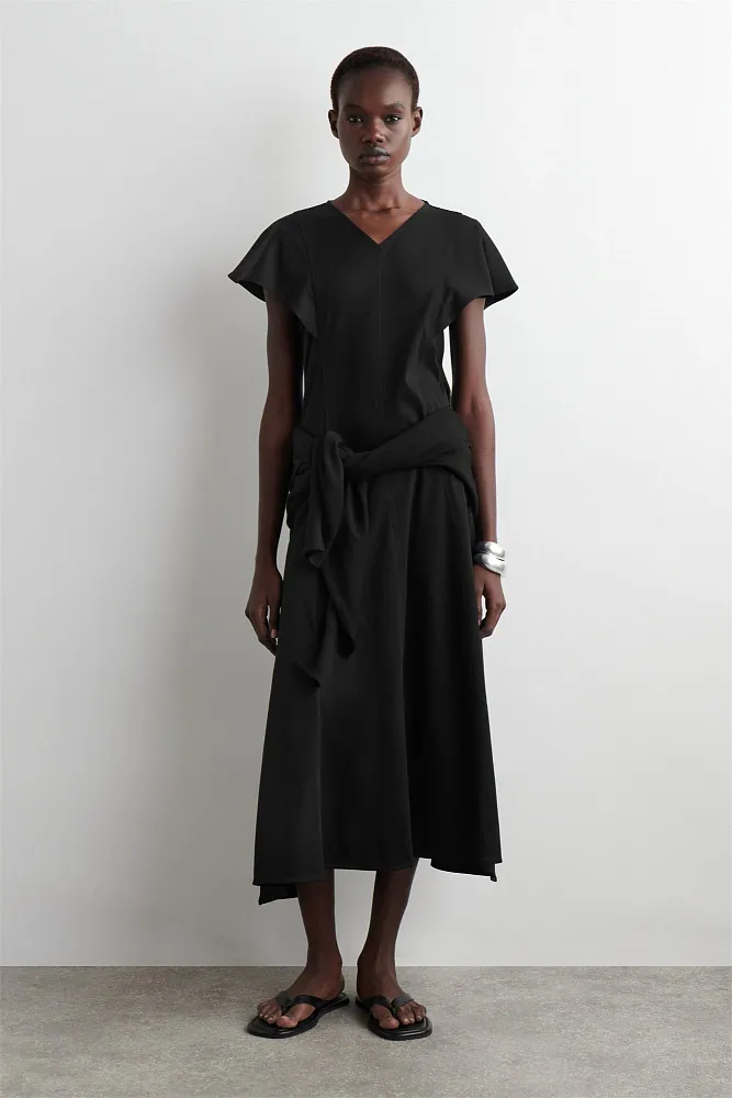 Платье-миди из хлопка с рукавами-лепестками COS