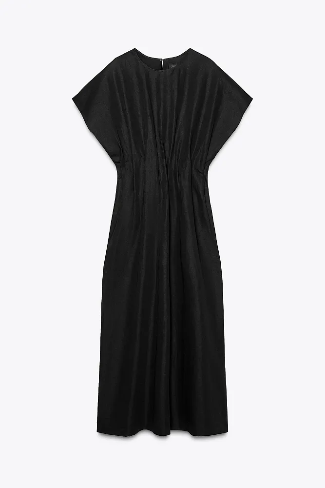 Плиссированное платье миди ZARA