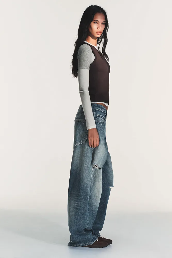 Лонгслив с эффектом тройного слоя ZARA