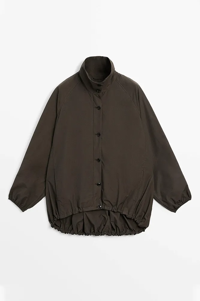 Объемная парка из смесового хлопка MASSIMO DUTTI