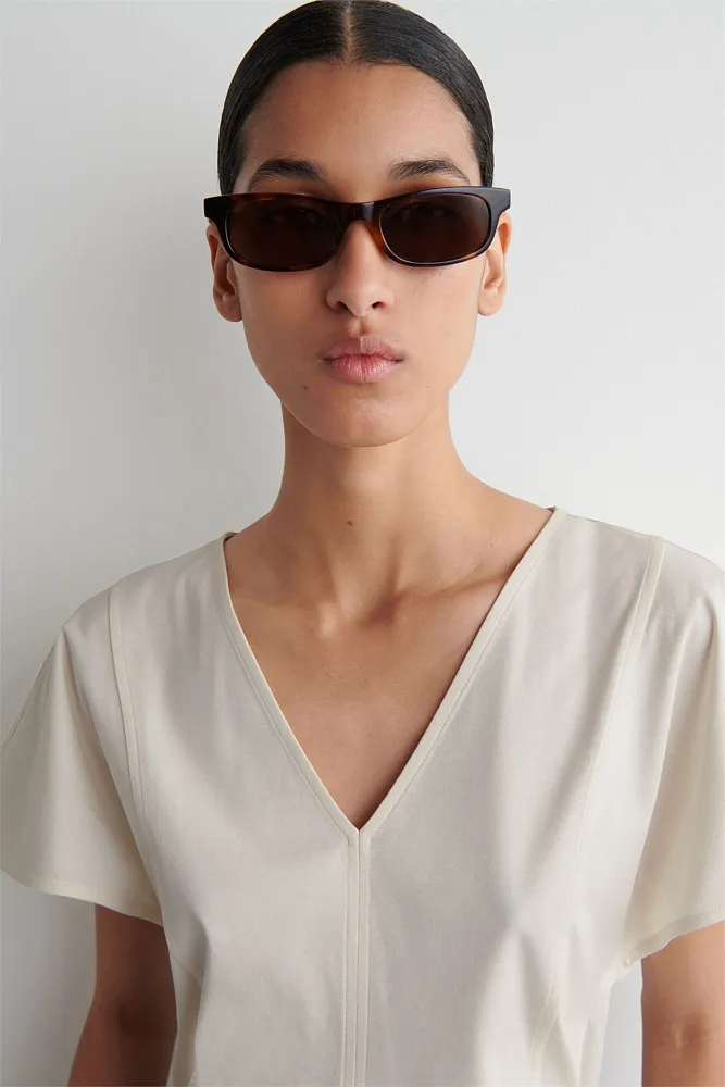 Хлопковый топ с рукавами-лепестками COS