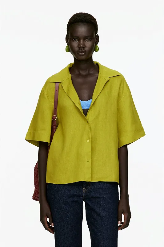 Свободная льняная рубашка