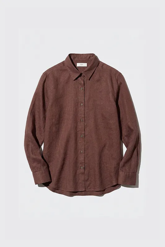 Рубашка из 100% высококачественного льна UNIQLO Рубашка из 100% высококачественного льна UNIQLO