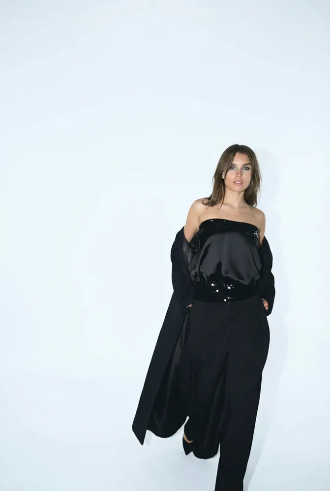 Брюки Balloon с защипами ZARA