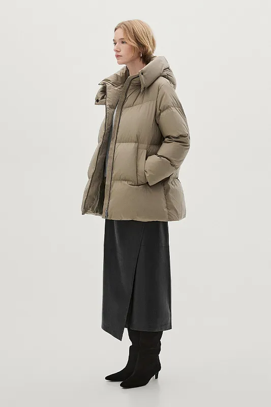 Пуховик из технологичной ткани MASSIMO DUTTI   Пуховик из технологичной ткани MASSIMO DUTTI