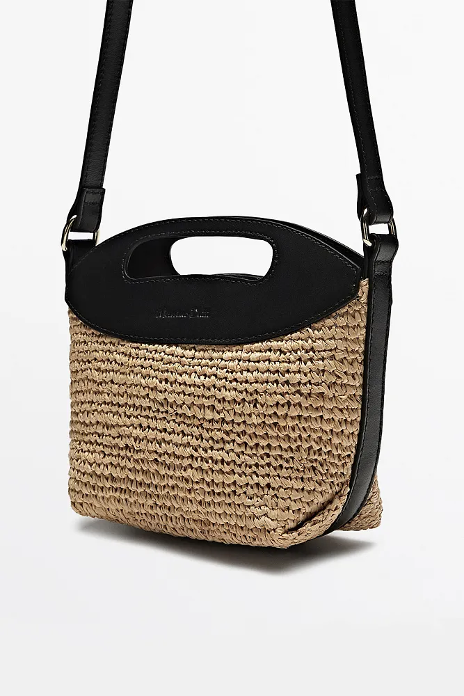Сумка мини кроссбоди из рафии MASSIMO DUTTI