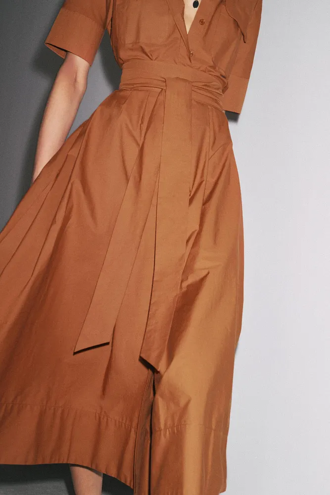 Платье-рубашка из поплина ZARA