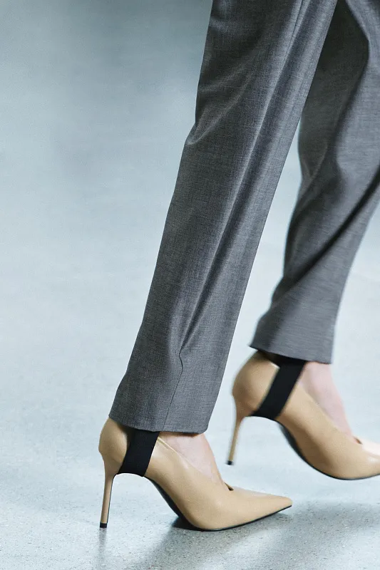 Брюки из смесовой шерсти со штрипками ZARA Брюки из смесовой шерсти со штрипками ZARA