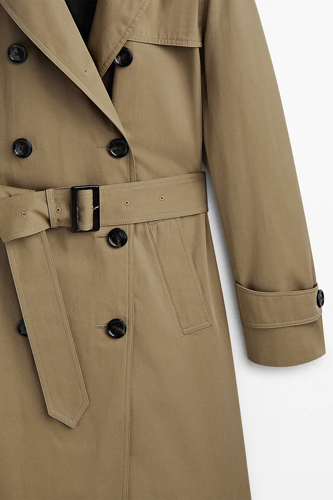 Тренч с поясом MASSIMO DUTTI