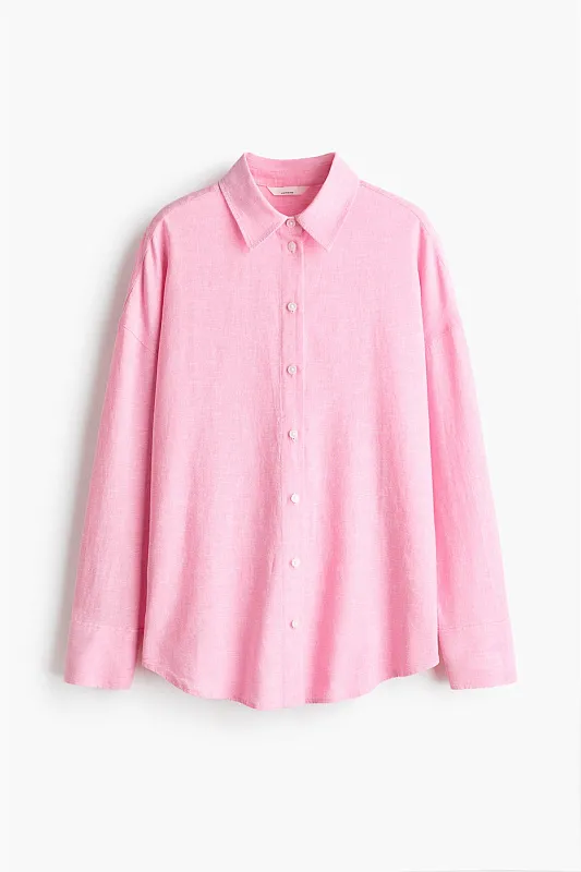 Свободная рубашка из льняной смеси H&M Premium Selection Свободная рубашка из льняной смеси H&M Premium Selection