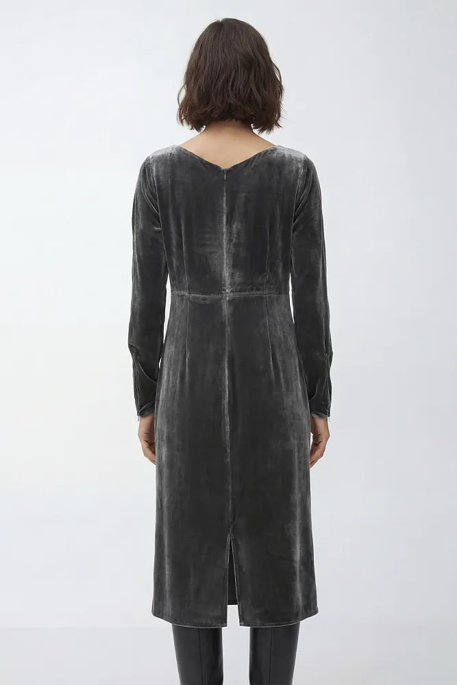 Бархатное платье со сборками ARKET